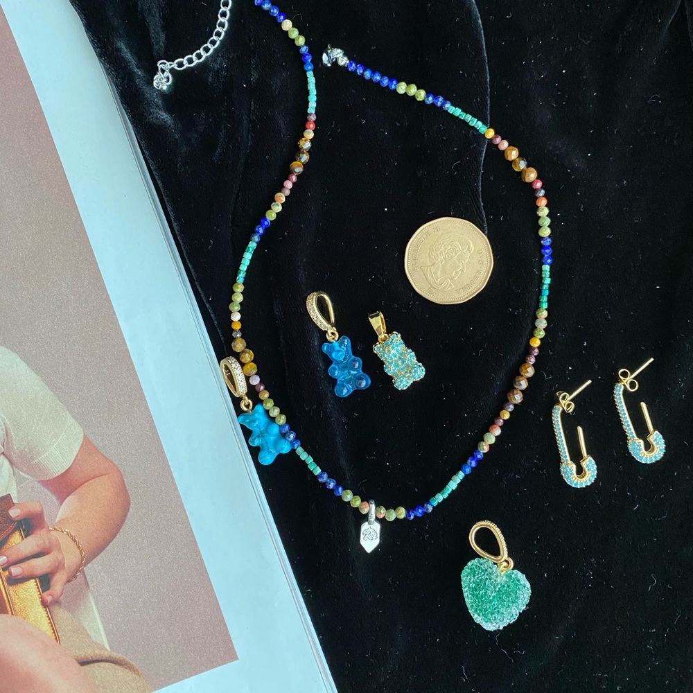 Crystal Haze - 🆕 Nostalgia Bear - Pave Connector - Gold Plated - Azure-Hostpick - Picture 9 of 9